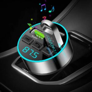 Автомобільний FM-модулятор Bluetooth + MP3 з 4 портами для зарядки (2×USB, 2×Type-C)
