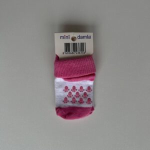 Дитячі шкарпетки Mini Damla антиковзні, рожево-білі, розмір (0-6 міс)