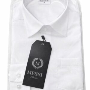 Дитяча біла сорочка MESSI Classic з довгим рукавом, розмір 3 (зріст 92-98 см)