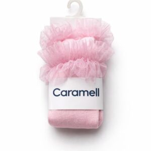 Дитячі колготи Caramell із фатиновими рюшами , рожеві, 0-6 міс.
