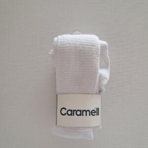Дитячі колготи Caramell для дівчинки, білі однотонні, розмір 18-24 міс (86-92 см).