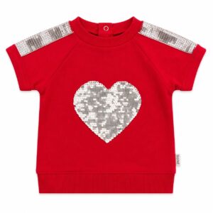 Дитяча кофточка Puan Baby для дівчинки, розмір 56 (1-3 міс), червона з серцем.