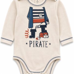 Дитяче боді для хлопчика "Pirate", розмір 80 (12 міс), сіре з довгим рукавом.