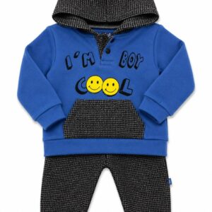 Дитячий спортивний костюм для хлопчика I'm Cool Boy синій з капюшоном розмір 74-80 (9-12 місяців)