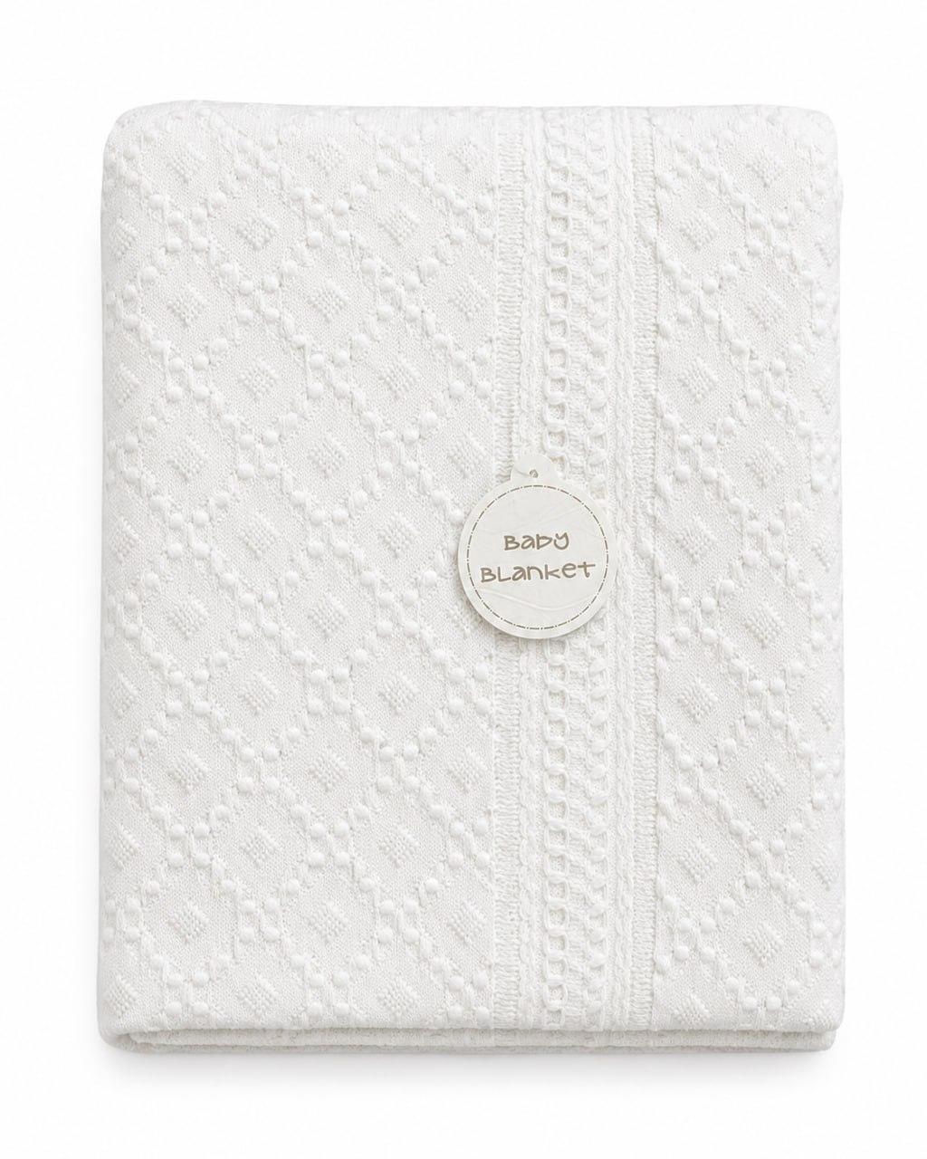 Дитячий плед-крижма Leylek Baby Blanket (в'язаний, білий), Туреччина
