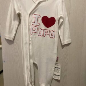 Чоловічок для новонародженого I ❤️ Papa білий 62 см (3–6 міс) сліп бавовняний з принтом
